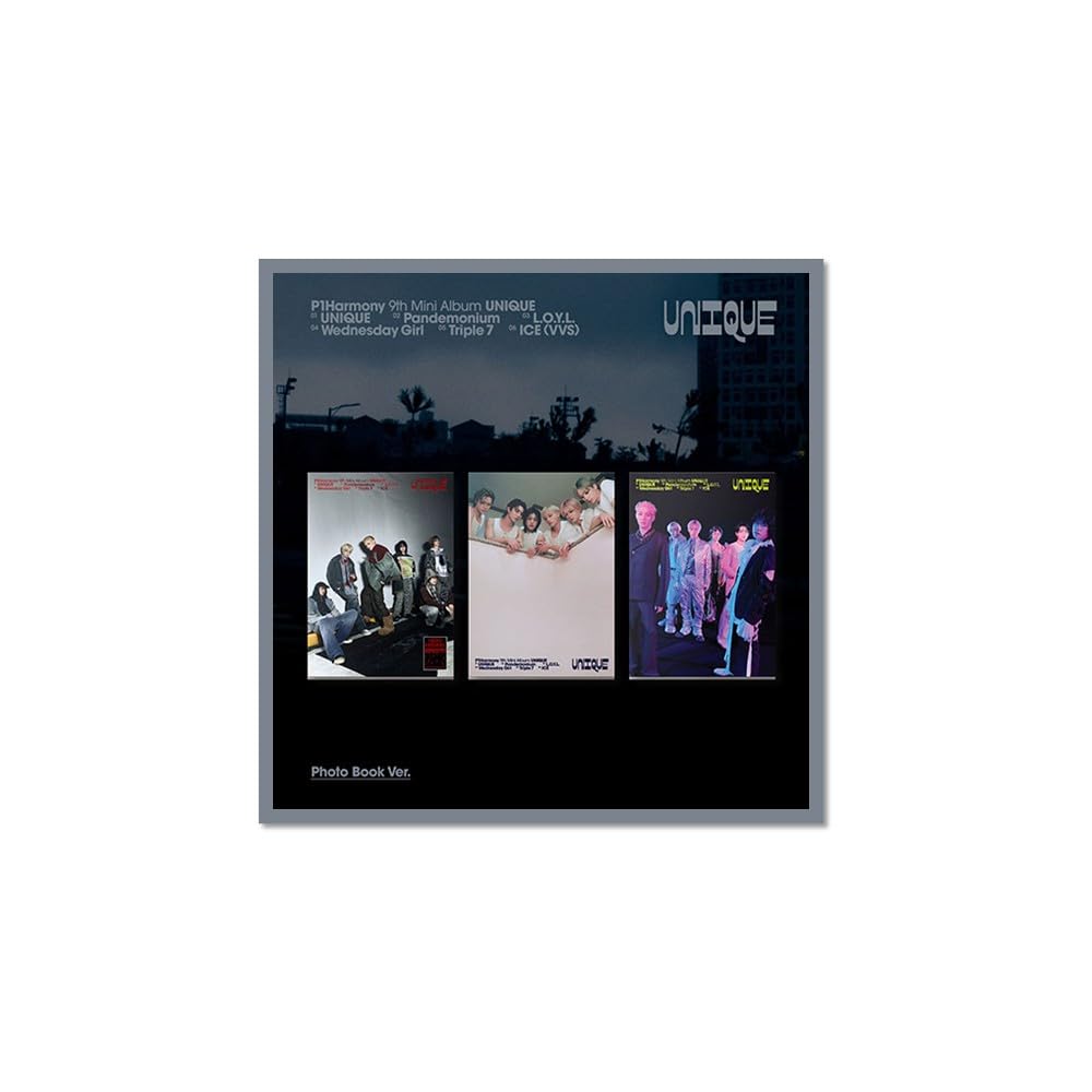 P1Harmony UNIQUE [Photobook 3 Ver Set] 9th Mini Album : Amazon.co